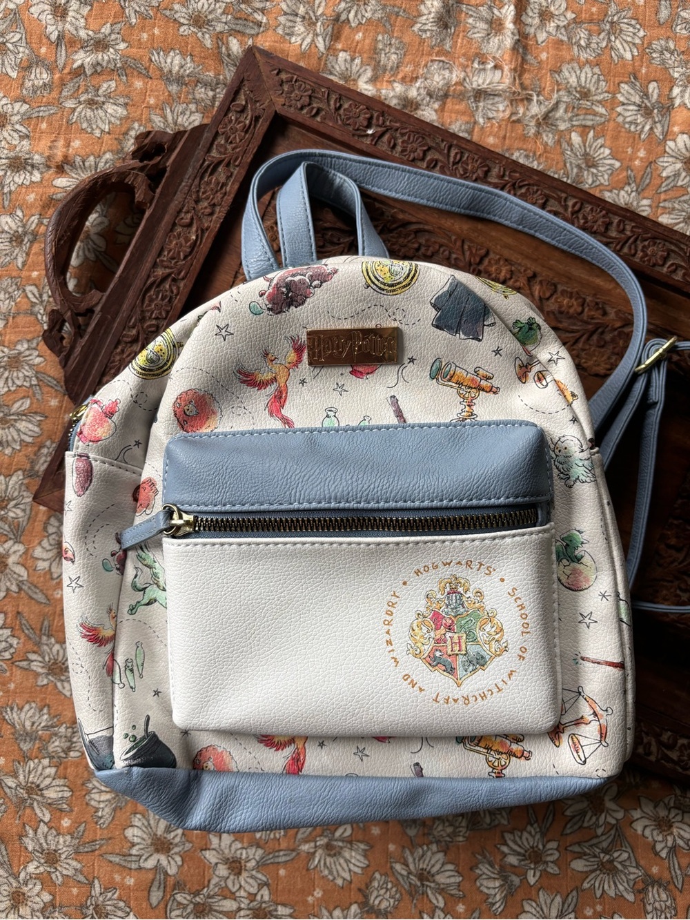 Warner Bros. White and Light Blue Illustrated Mini Backpack